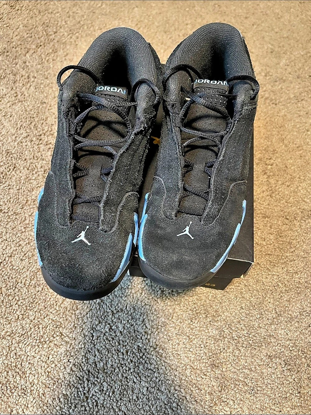 Jordan 14 Retro (PS) ) Black & Blue unisex US 3Y